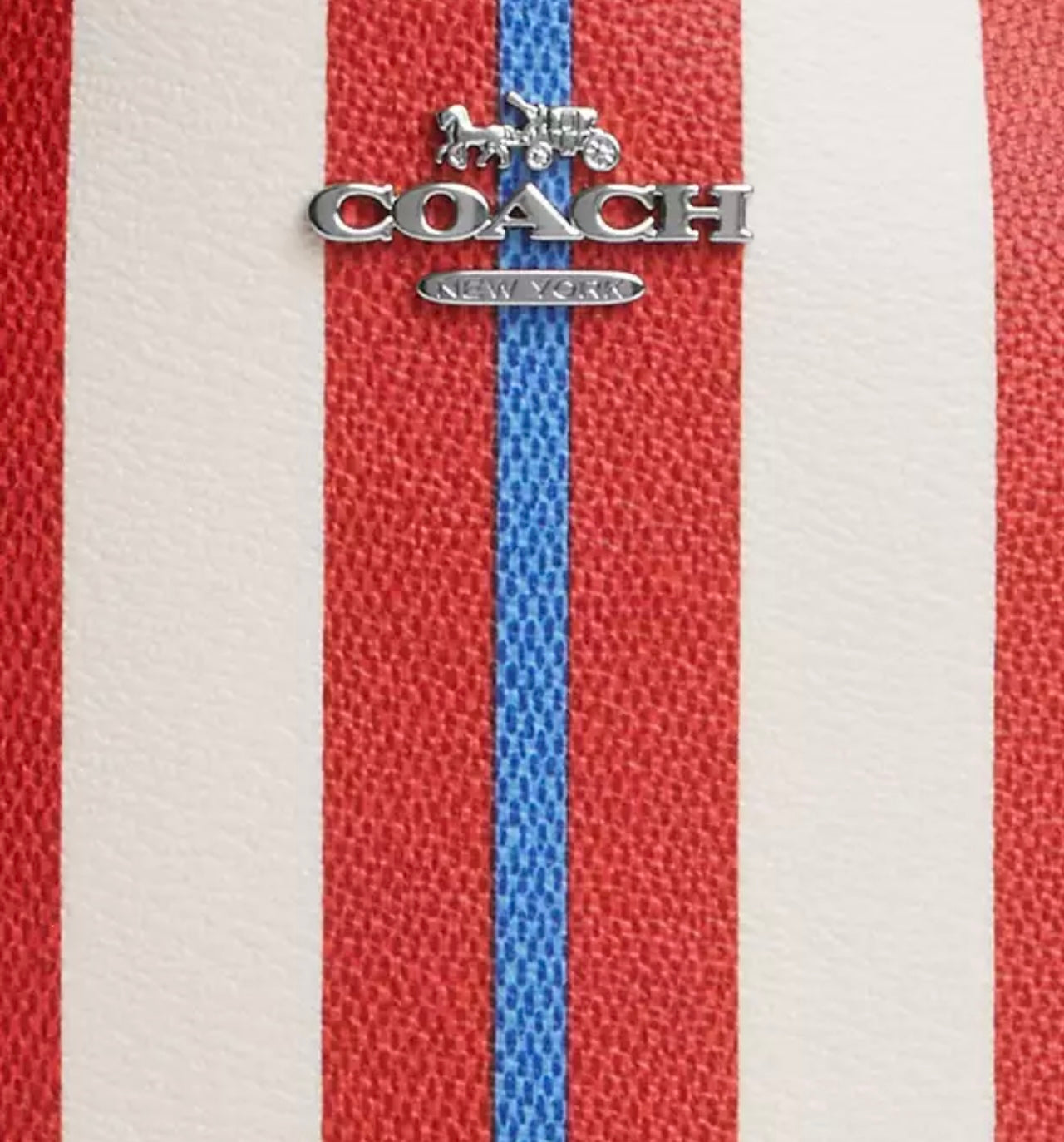 NWT Coach Small City Tote In Red/Chalk Multi