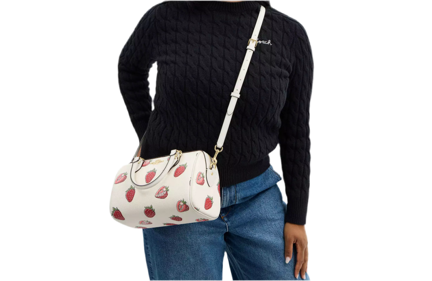 NWT Coach Rowan Satchel Bag with Strawberry Print