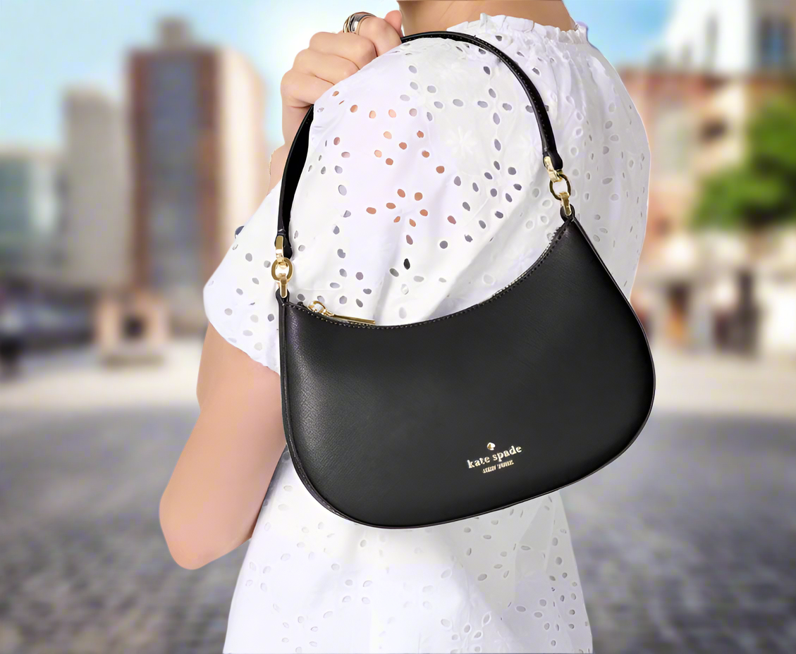 NWT Kate Spade Paige Convertible Medium Leather Crossbody In Black