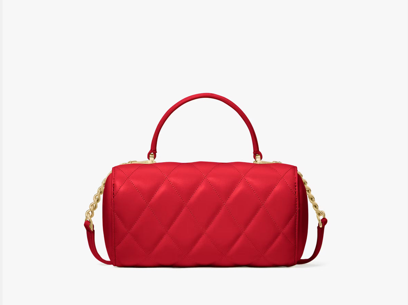 NWT Kate Spade Heart Barrel Quilted Leather Crossbody Bag In Red