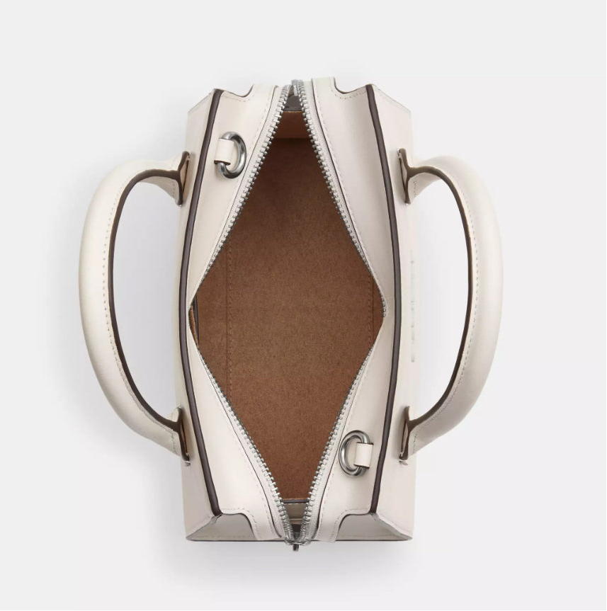 NWT Coach Medium Andrea Carryall Crossbody Leather Bag In Chalk