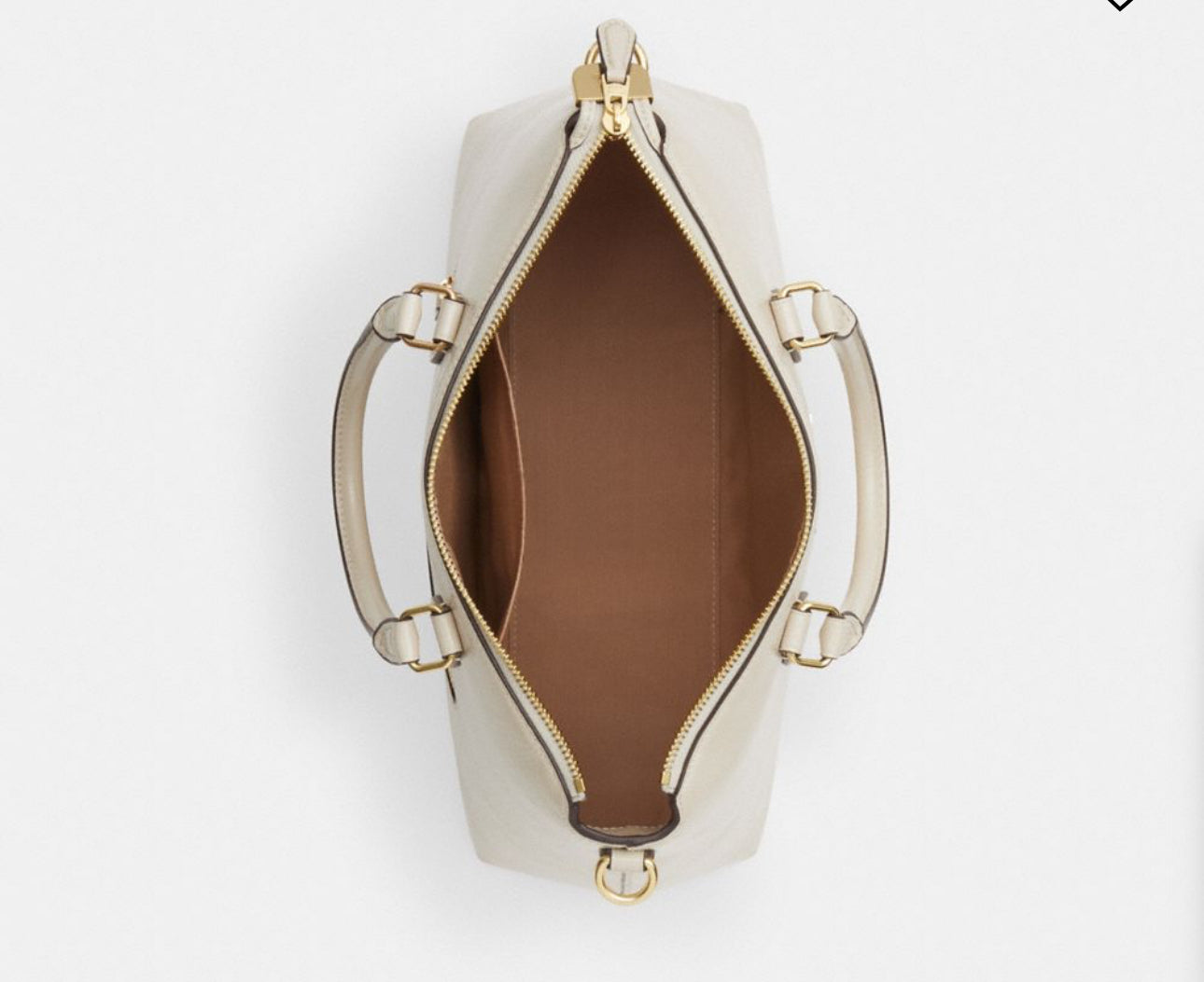 NWT Coach Georgia Satchel Bag In Patent Leather Gold/Pearl