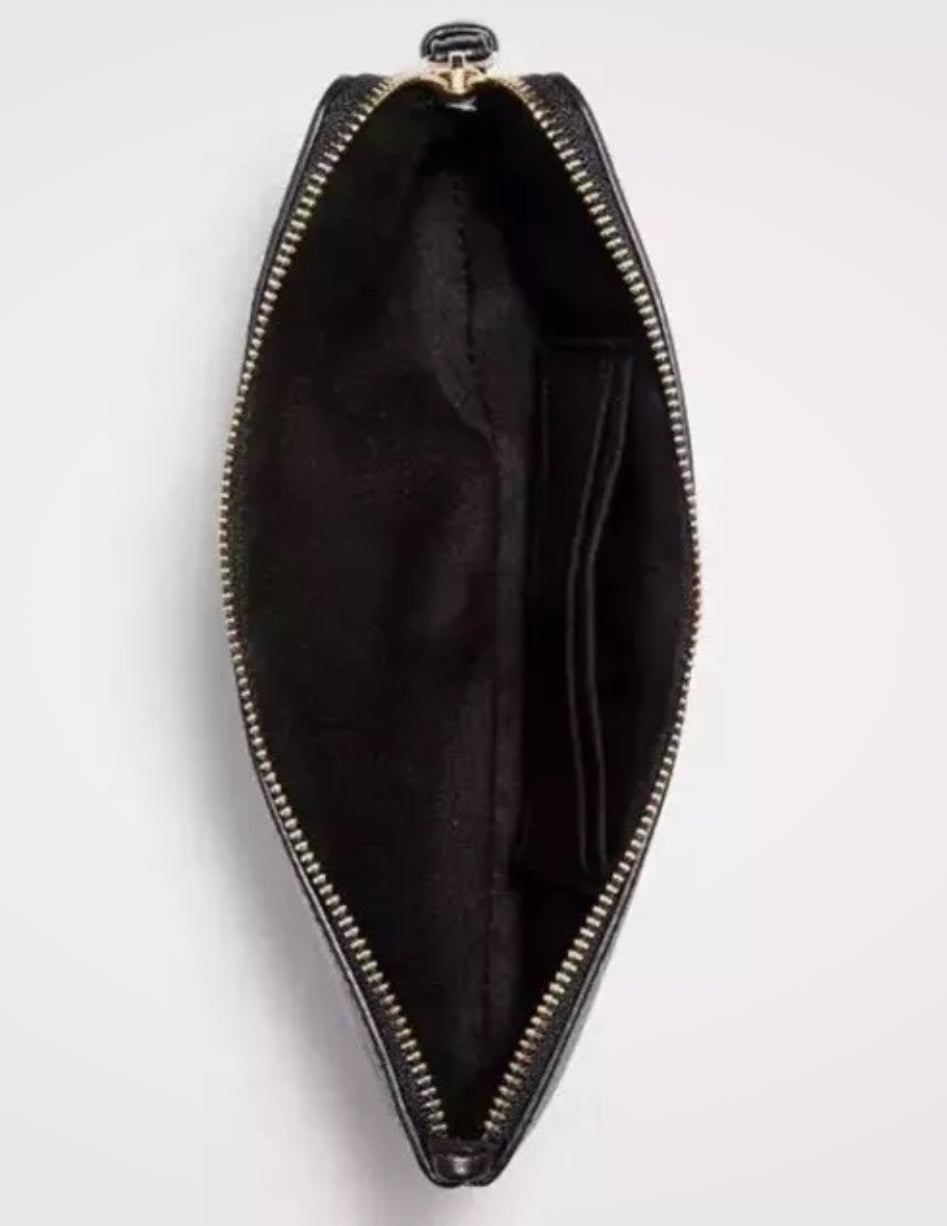 NWT Coach Large CornerZip Wristlet Wallet In Signature Canvas