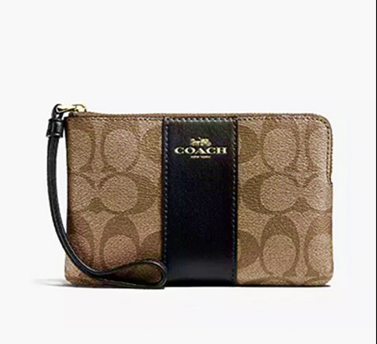 Coach corner zip wallet offers brown signature