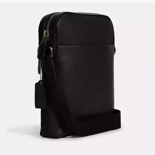 NWT Coach 4010 Men's Houston Flight Bag In Refined Pebble Leather-Black color