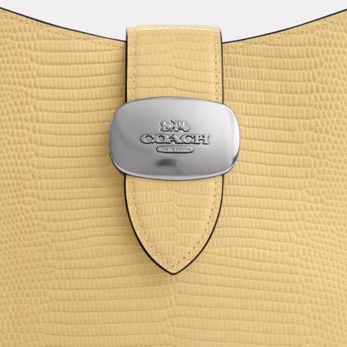 NWT Coach Leather Eliza Shoulder Bag In Soft Yellow