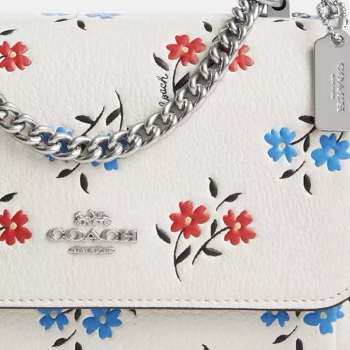 NWT Coach Leather Mini Klare Crossbody Bag With Floral Print
