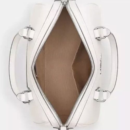 NWT Coach Leather Medium Rowan Satchel/Crossbody Bag In Chalk/Multi