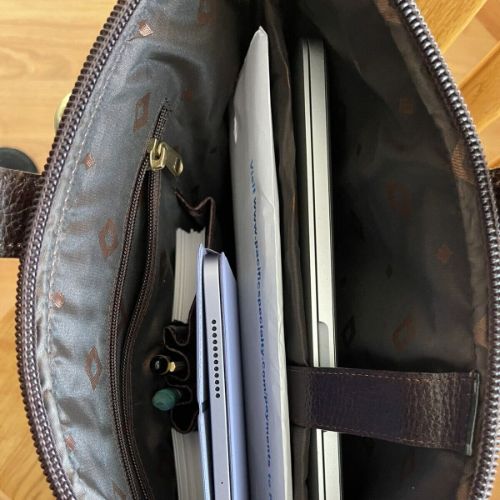 New Genuine Buffalo Leather Laptop Bag For Men/Women In Merlot