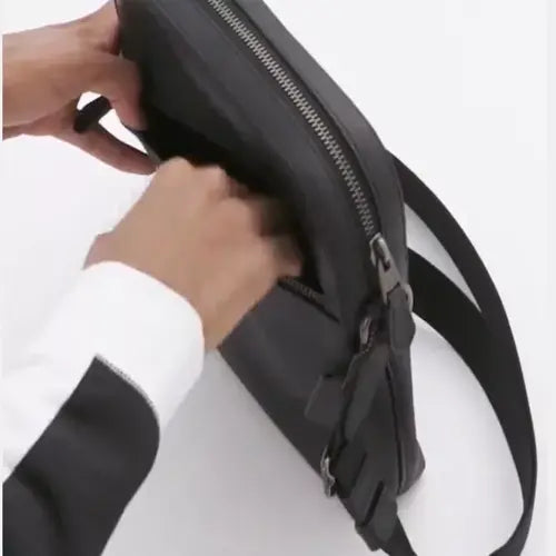 NWT Coach 4010 Men's Houston Flight Bag In Refined Pebble Leather-Black color