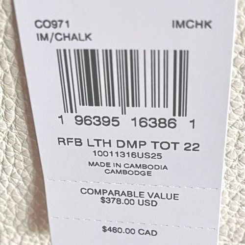 NWT Coach Dempsey Tote 22 Leather Crossbody Bag In Gold/Chalk