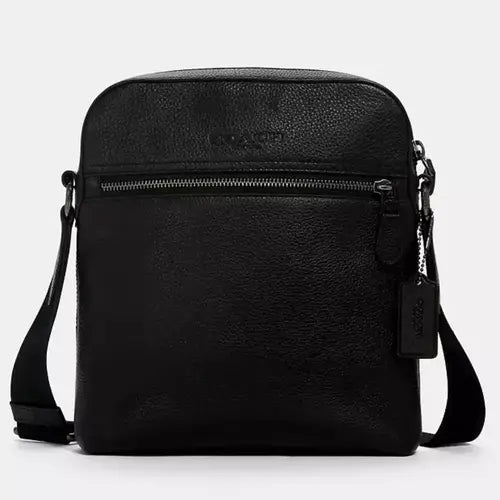 NWT Coach 4010 Men's Houston Flight Bag In Refined Pebble Leather-Black color