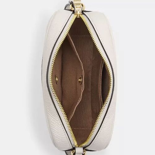 NWT Coach Leather Mini Jamie Camera Crossbody Bag Chalk/Gold