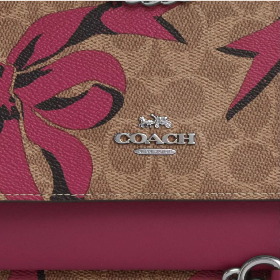 Coach Klare Crossbody Bag In Signature Canvas With Bow Print