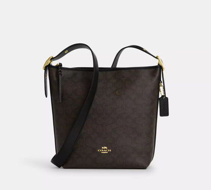 NWT Coach Val Duffel Bag In Signature Canvas & Leather