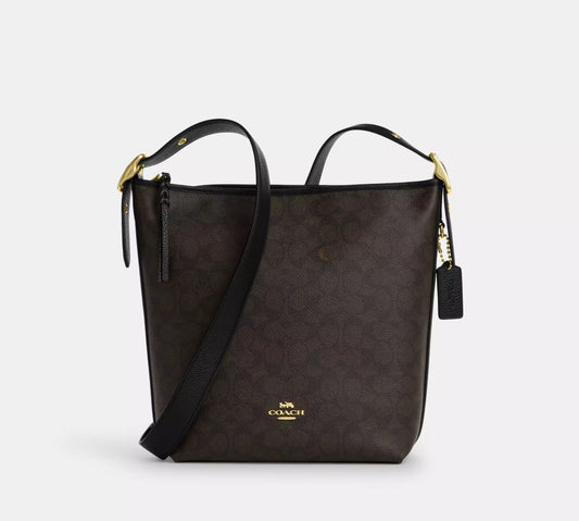 NWT Coach Val Duffel Bag In Signature Canvas & Leather