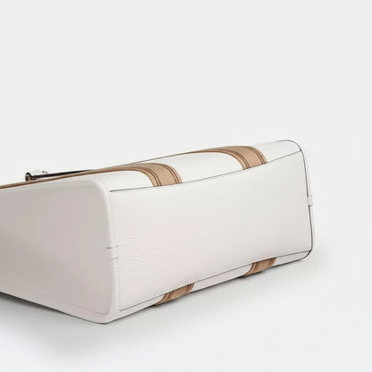 NWT Coach Smith Tote Leather Bag In Gold/Chalk