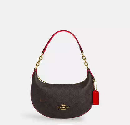 Coach Mini Payton Hobo Bag With Signature Canvas & Leather