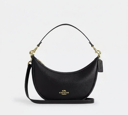 Coach Aria Shoulder/Crossbody Leather Bag In Gold/Black