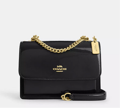 Coach Mini Klare Crossbody Bag In Patent & Smooth Leather In Black