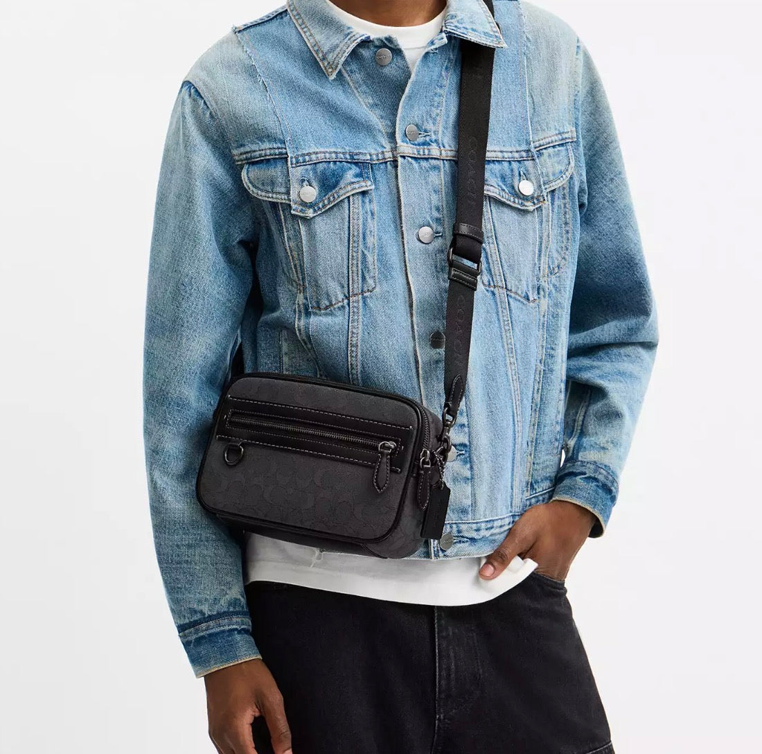 NWT Coach Medium Jamie Camera Crossbody Bag In Signature Canvas & Leather