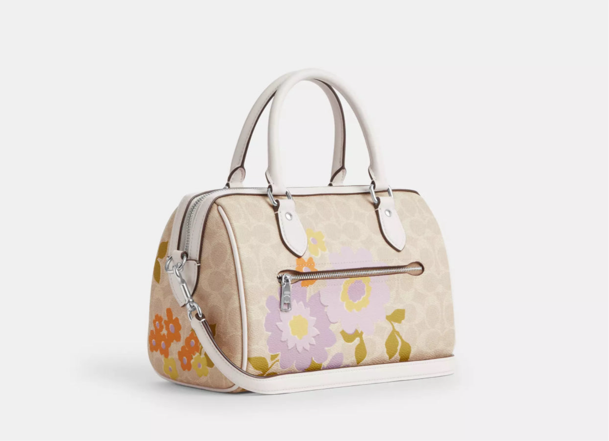 NWT Coach Rowan Satchel Bag In Signature Canvas With Floral Print