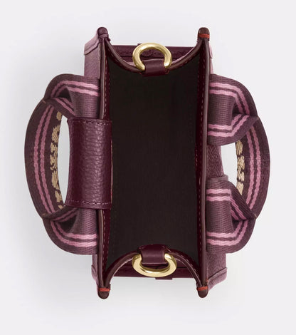 NWT Coach Smith Mini Leather Tote In Dark Wine