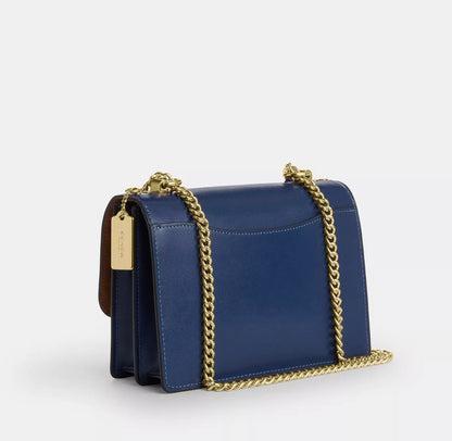 NWT Coach Klare Crossbody Leather Bag In Gold/Deep Blue