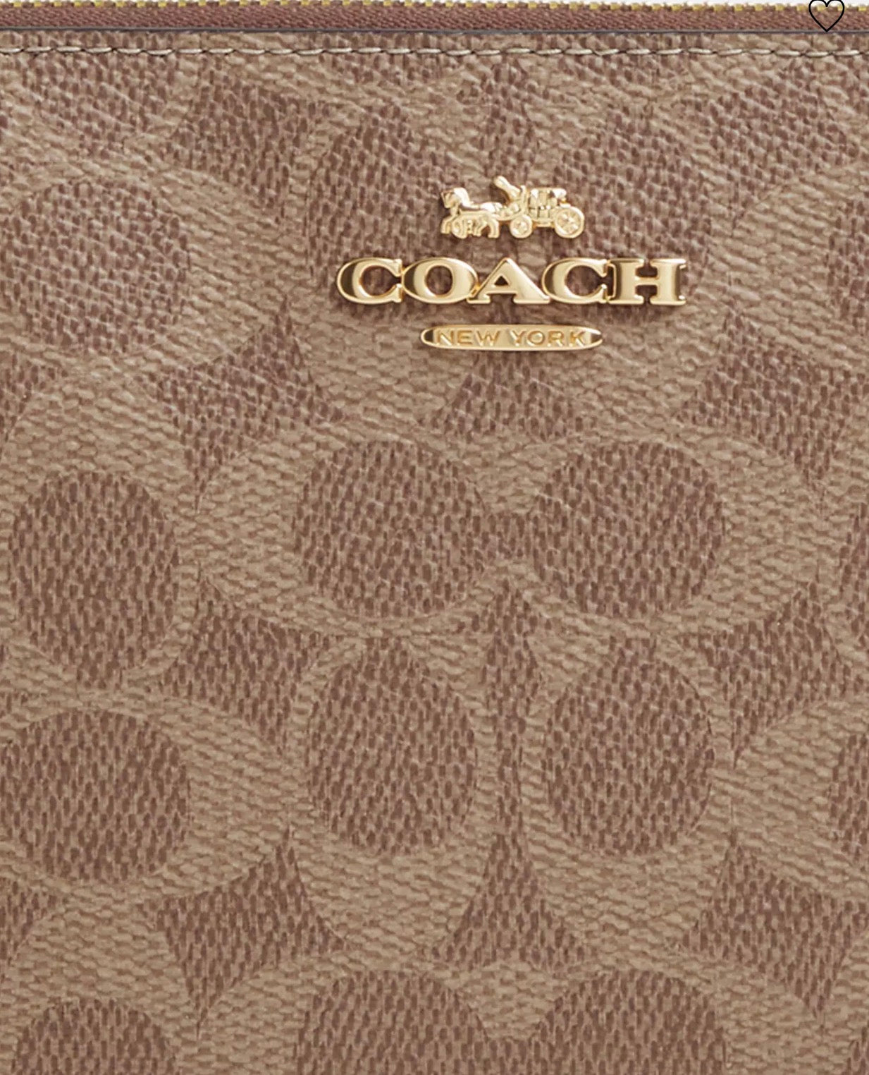NWT Coach Large Corner zip Wristlet Wallet In Signature Canvas