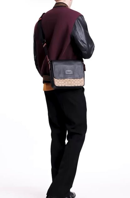 NWT Coach Men’s Sprint Map Bag 25 In Signature Jacquard & Leather