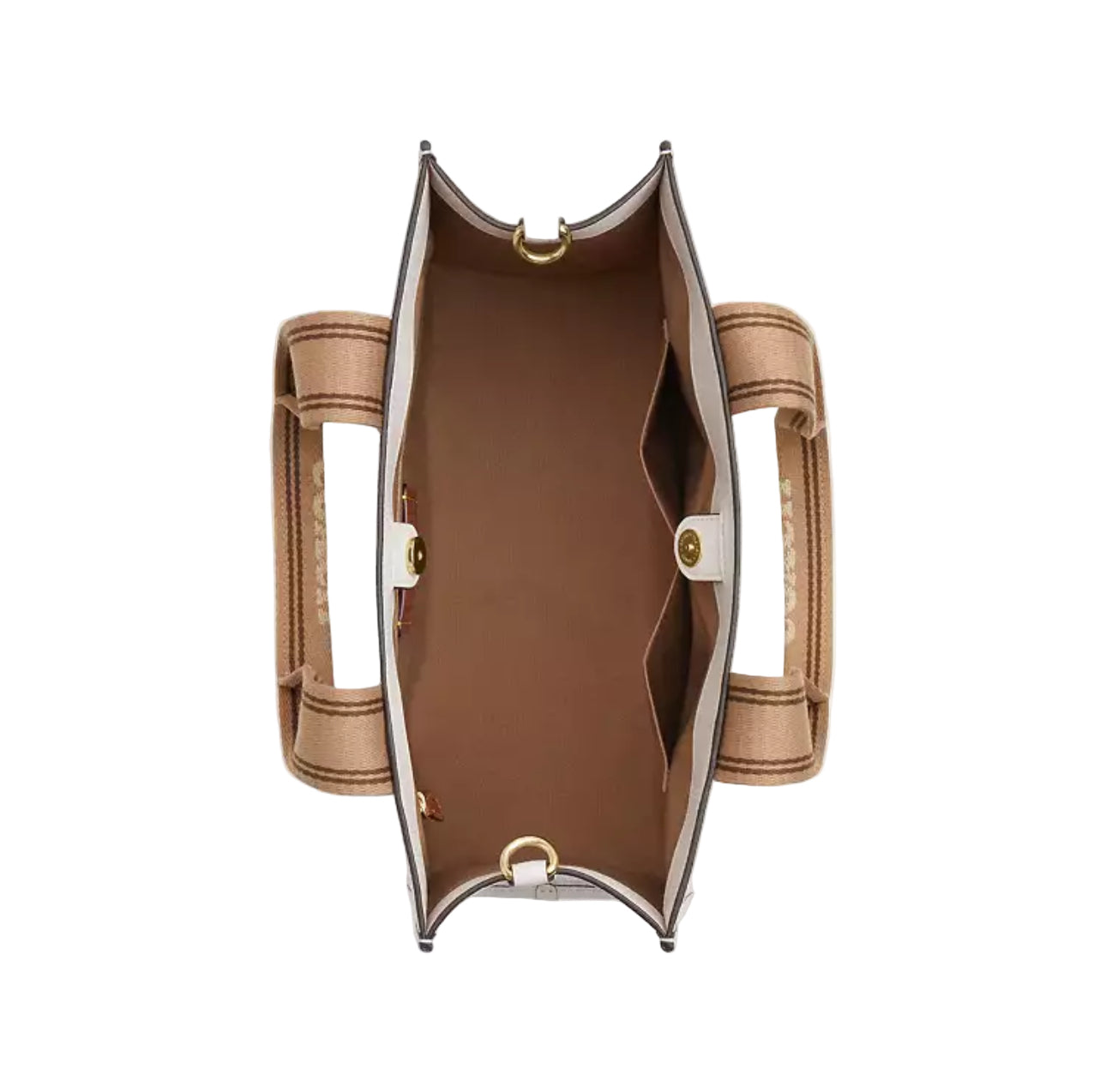 NWT Coach Smith Tote Leather Bag In Gold/Chalk