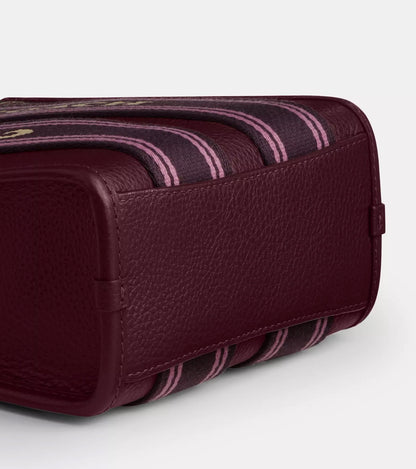 NWT Coach Smith Mini Leather Tote In Dark Wine