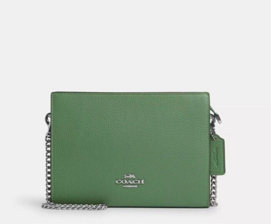 Coach Leather Slim Crossbody green