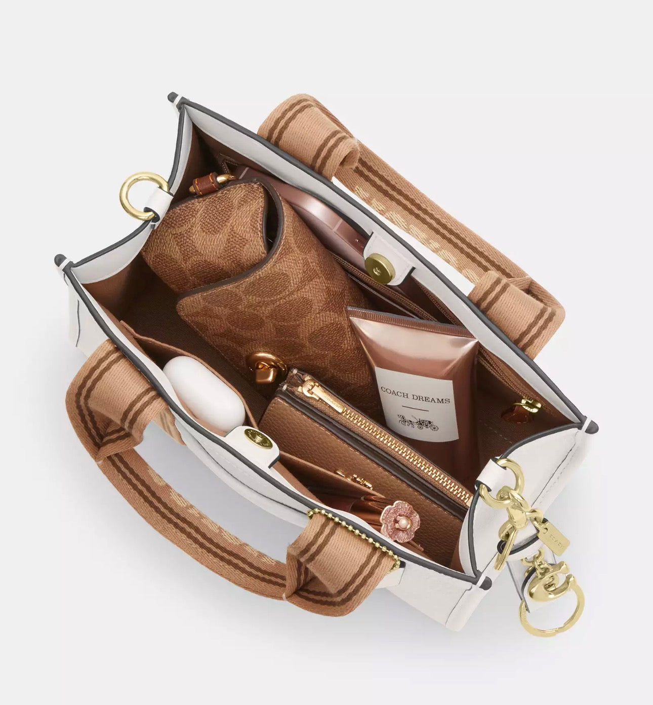 NWT Coach Leather Smith Tote Bag 24 in Chalk