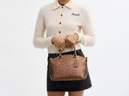 NWT Coach Sadie Satchel Bag In Signature Canvas