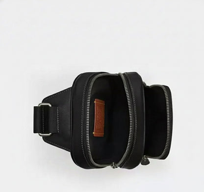 NWT Coach Men’s Racer Sling Pack In    Smooth Leather & Signature Canvas