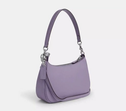 Coach Leather Teri Shoulder Bag In Silver/light Violet