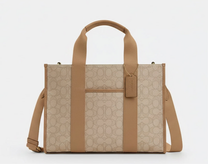 NWT Coach Smith Tote In Signature Jacquard & Leather