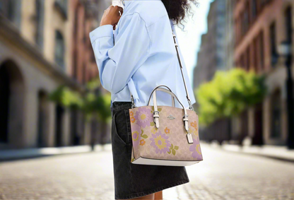 NWT Coach Mollie Tote Bag 25 In Signature Canvas With Floral Print