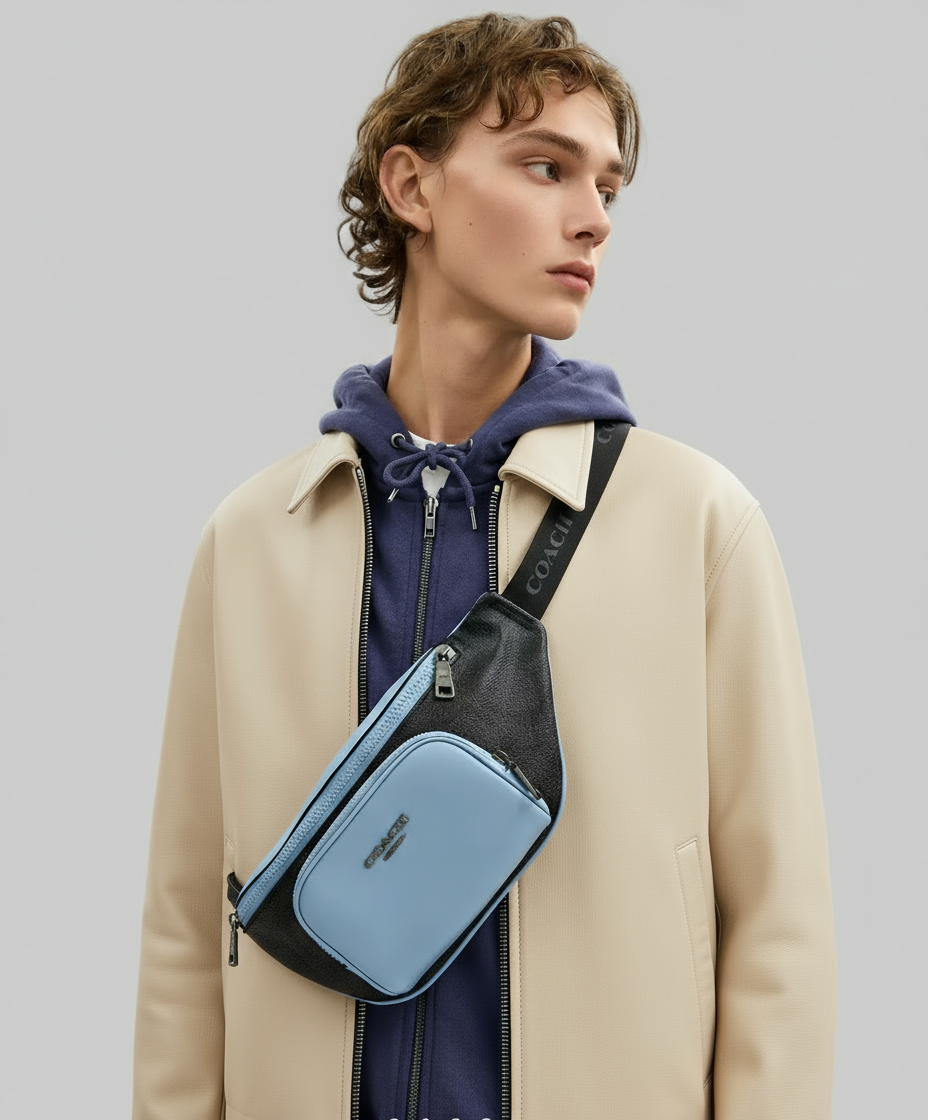 NWT Coach Racer Small Belt Bag In Maxi Signature Canvas