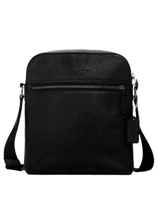 Coach 4010 Men's Houston Flight Bag In Refined Pebble Leather-Black