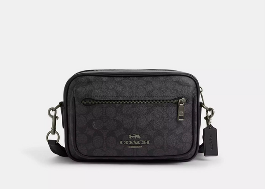 NWT Coach Unisex Elias Crossbody Bag In Signature Canvas & Leather