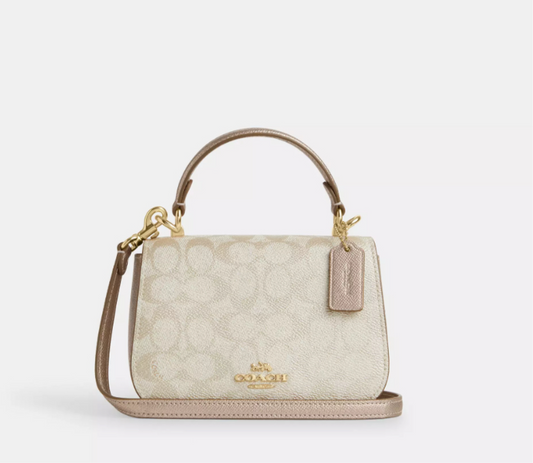 Coach Lysa Top Handle Bag In Signature Canvas & Leather