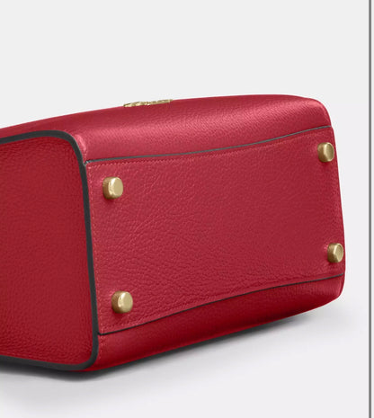 NWT Coach Maggie Small Tote Convertible Leather Bag In Red