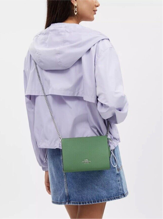 Coach Leather Slim Crossbody green