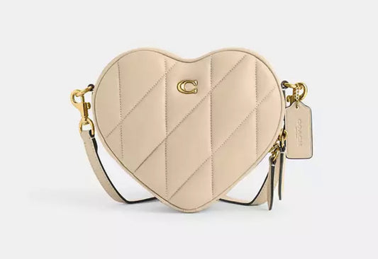 NWT Coach Heart Crossbody Leather Bag With Quilting