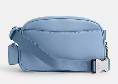 Coach Leather Pace Belt Bag Unisex Fanny Pack Sling Bag Light Blue