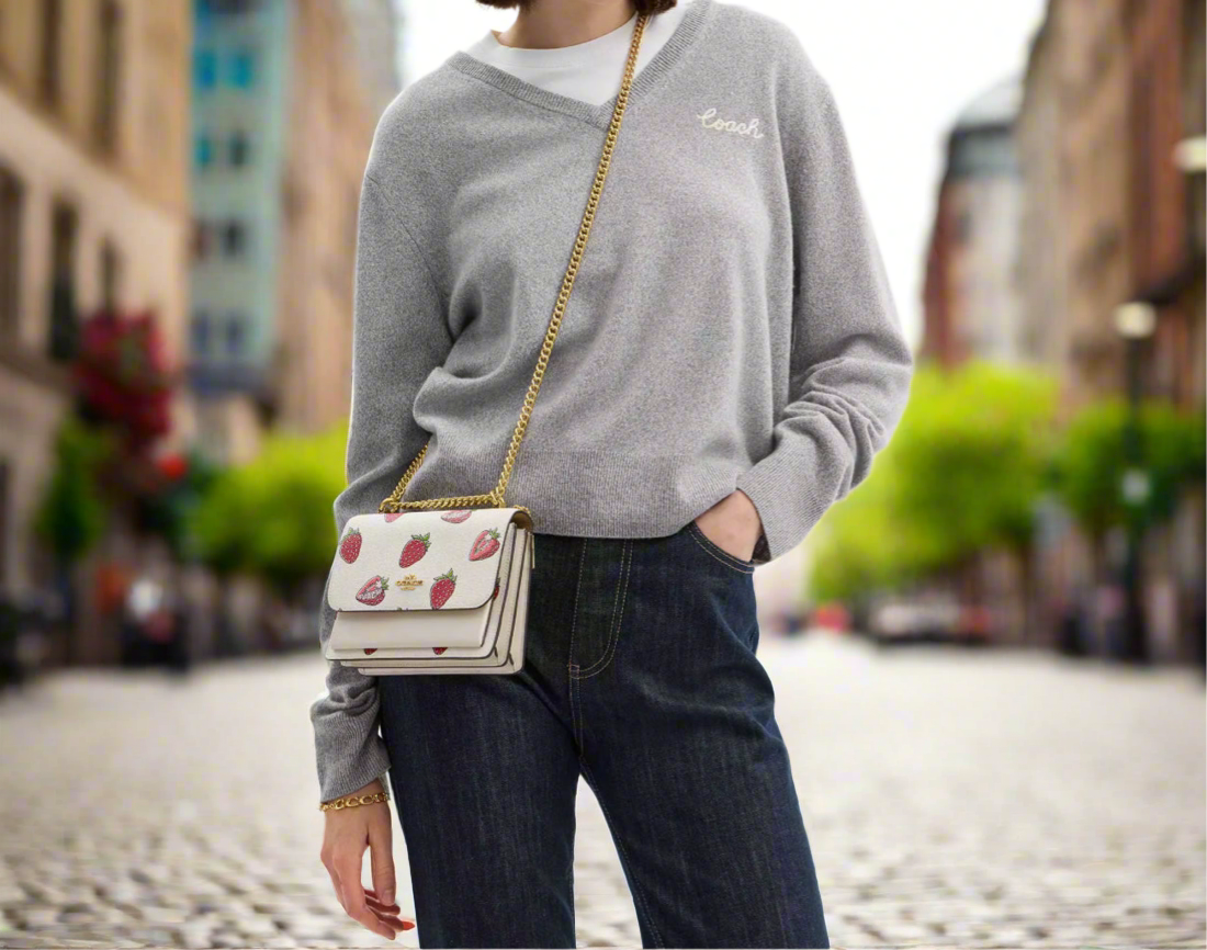 NWT Coach Mini Klare Crossbody Bag With Strawberry Print
