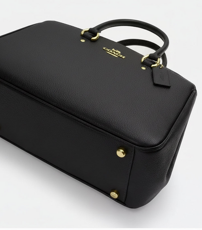 NWT Coach Savannah Carryall Leather Bag In Black