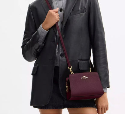 NWT Coach Gia Crossbody Leather Bag In Wine